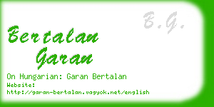 bertalan garan business card